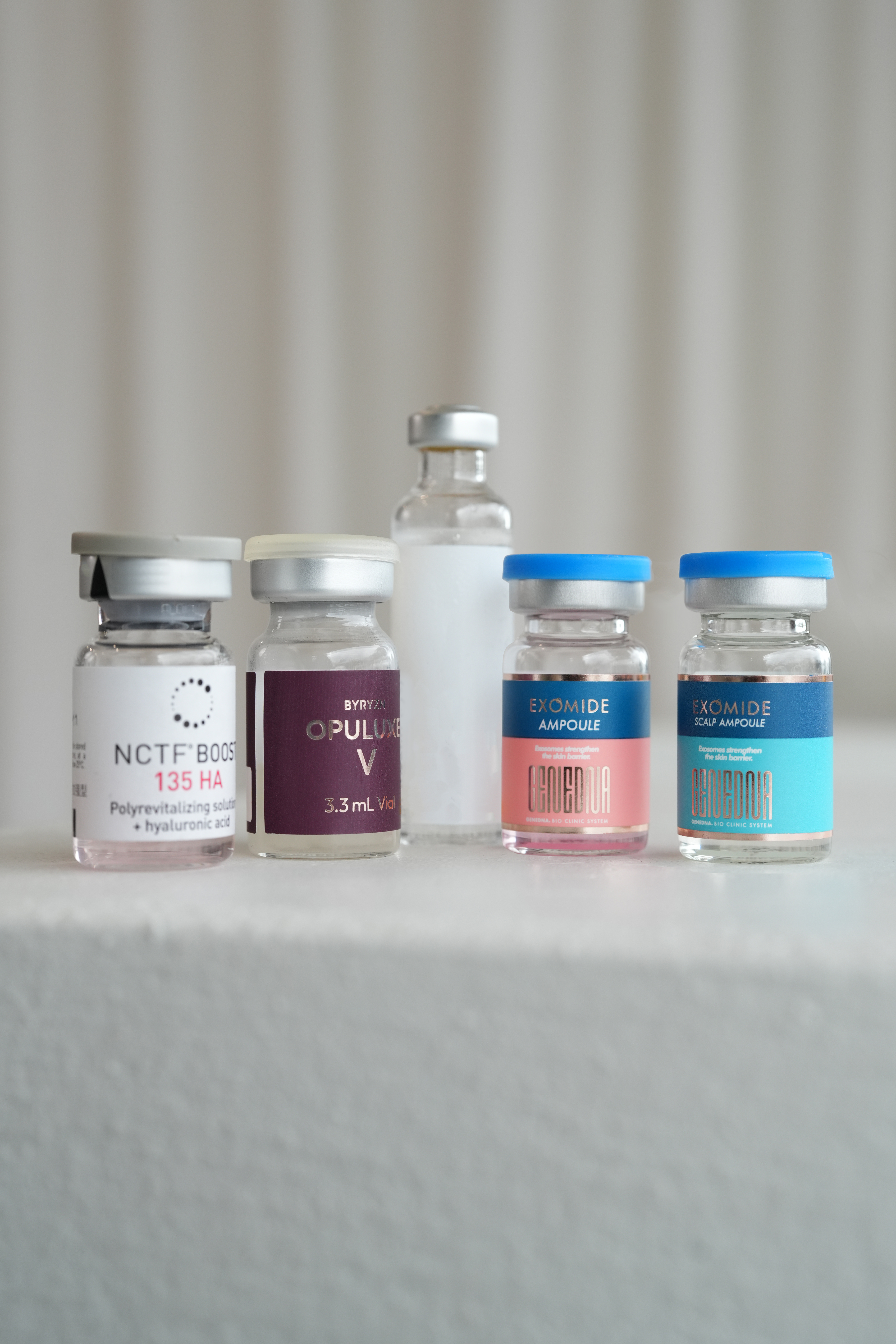 Treatment add-on vials and ampoules used at NDI Cosmetic Nurse