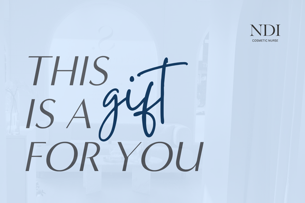 An NDI Cosmetic Nurse gift card graphic reading 'This is a gift for you'