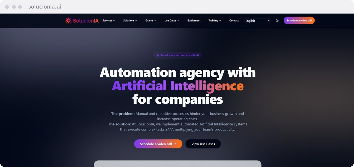 SolucionIA website