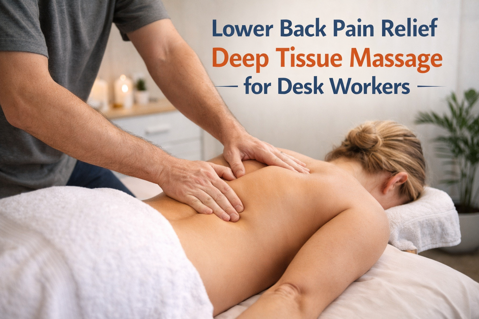 lower back pain relief deep tissue massage treatment desk worker