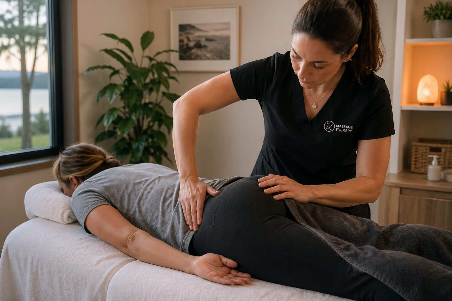 back pain after long drive massage relief Nanaimo