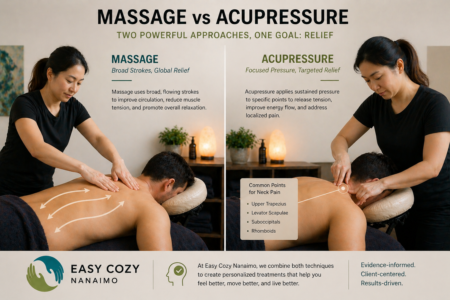 acupressure neck pain points trigger point release Nanaimo