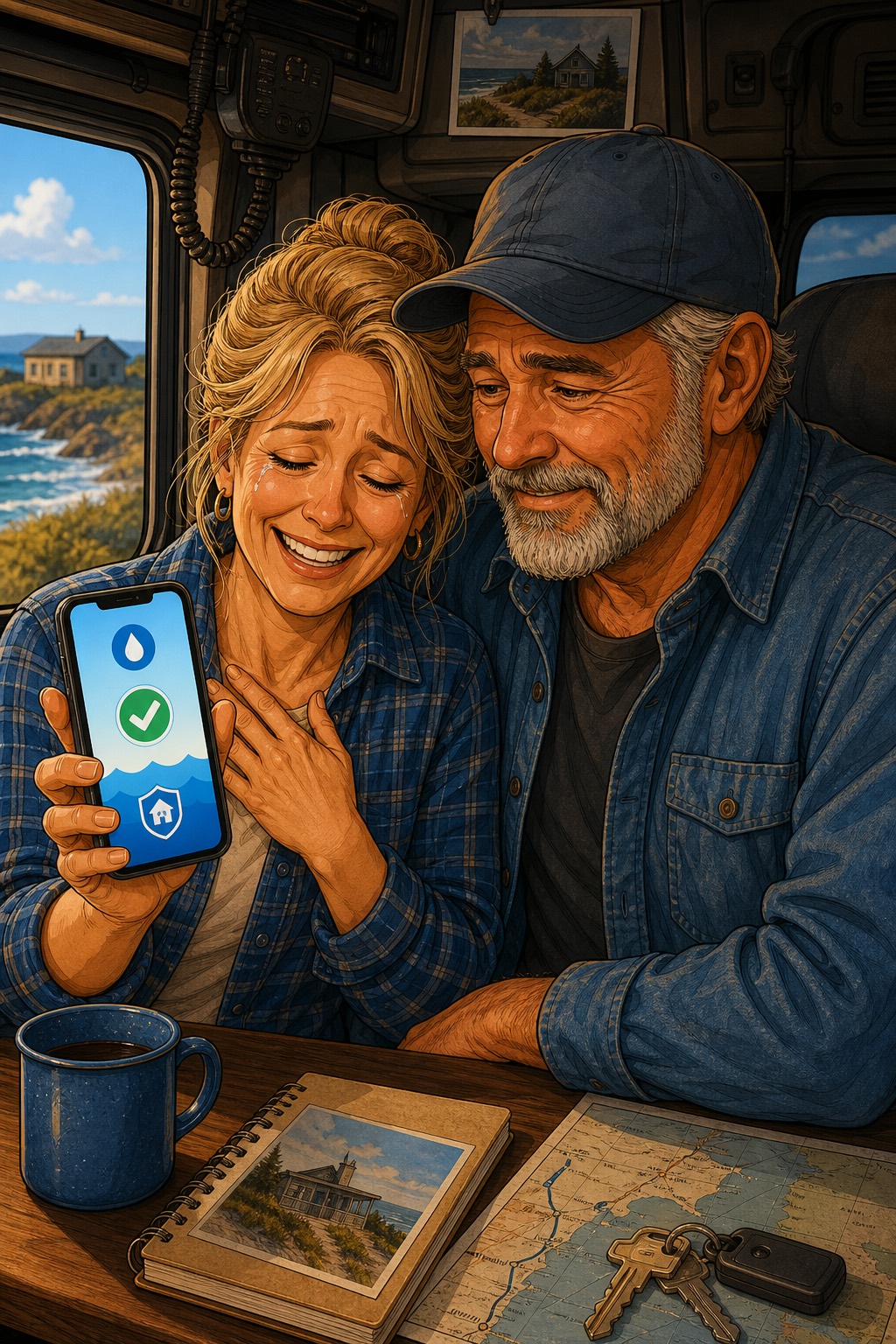 Bonnie and Ray feeling relieved that monitoring can help them keep their Westport, California property