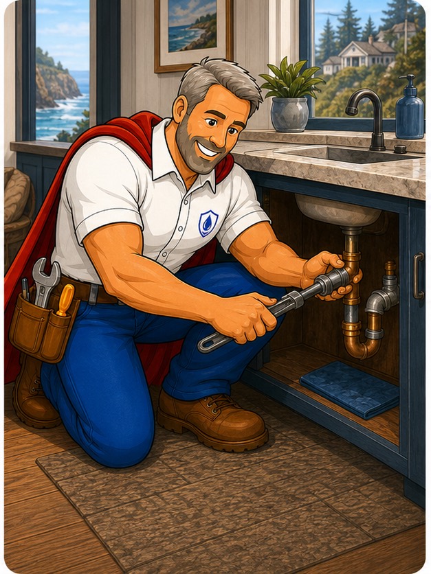 Ian handling Active Leak Repair in Mendocino, California