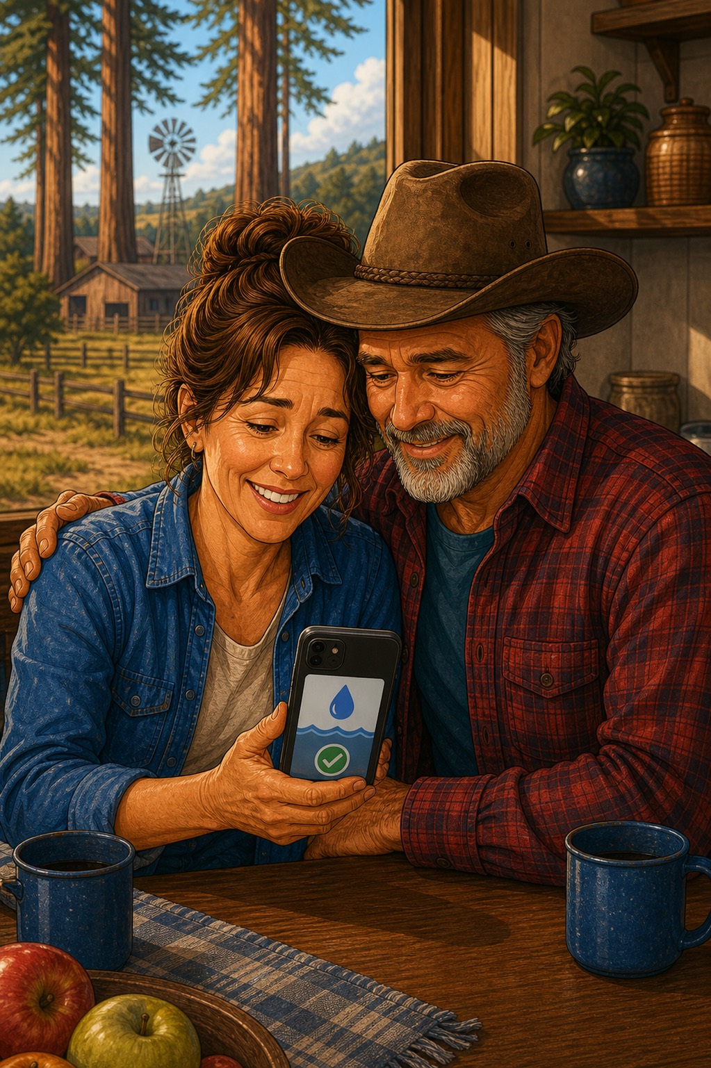 Elaine and Russ feeling relieved that their Manchester, California ranch water system has a clearer plan
