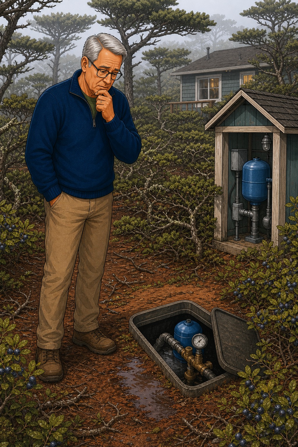 Little River, California client discovering a plumbing problem before Smart Leak Protection arrives