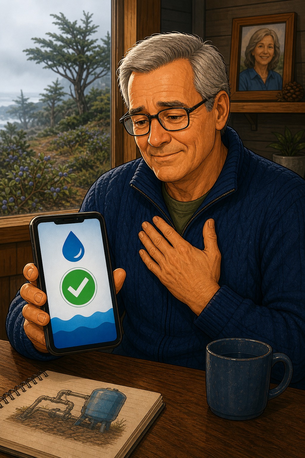 Howard feeling relieved after learning his Little River Pygmy Forest home and pump system can be monitored