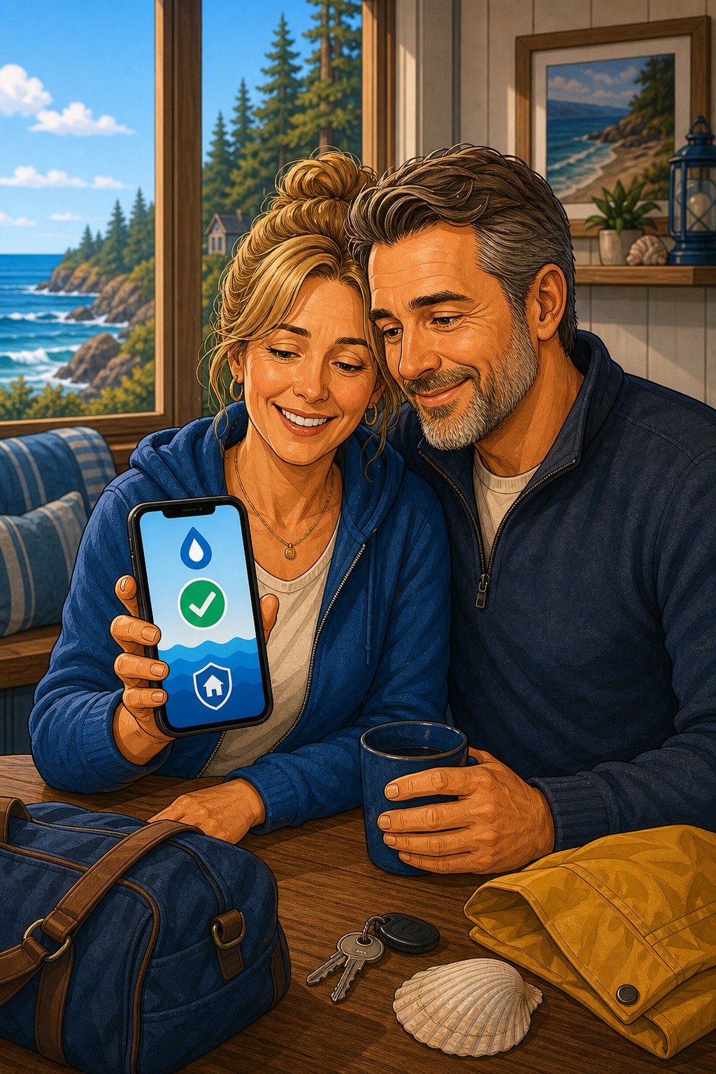 Claire and Ben feeling relieved that their Irish Beach, California second home can be monitored between visits