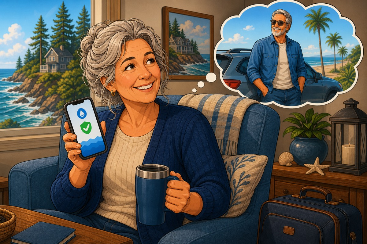 Darlene feeling relieved that her Cleone, California home can be monitored while she travels