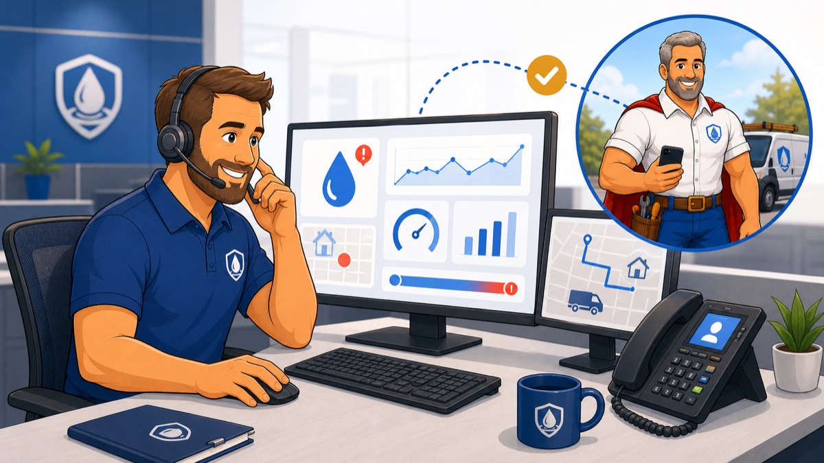 Smart Leak Protection call center dispatching after a monitored leak alert