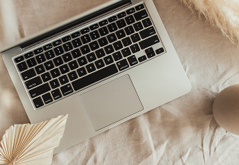 Top view on the keyboard of a notebook