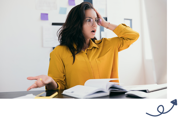 Irritated woman starring at the computer screen