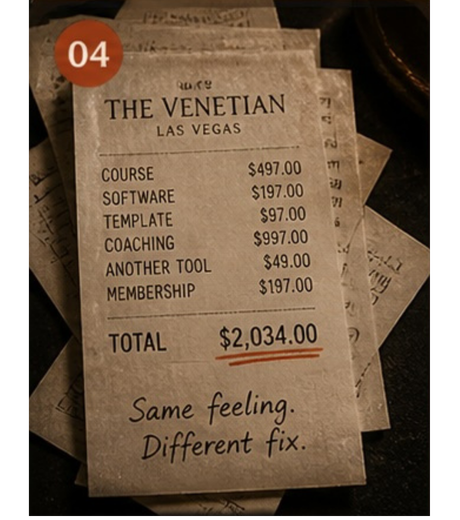 Stack of receipts from past purchases that didn't fix the issue