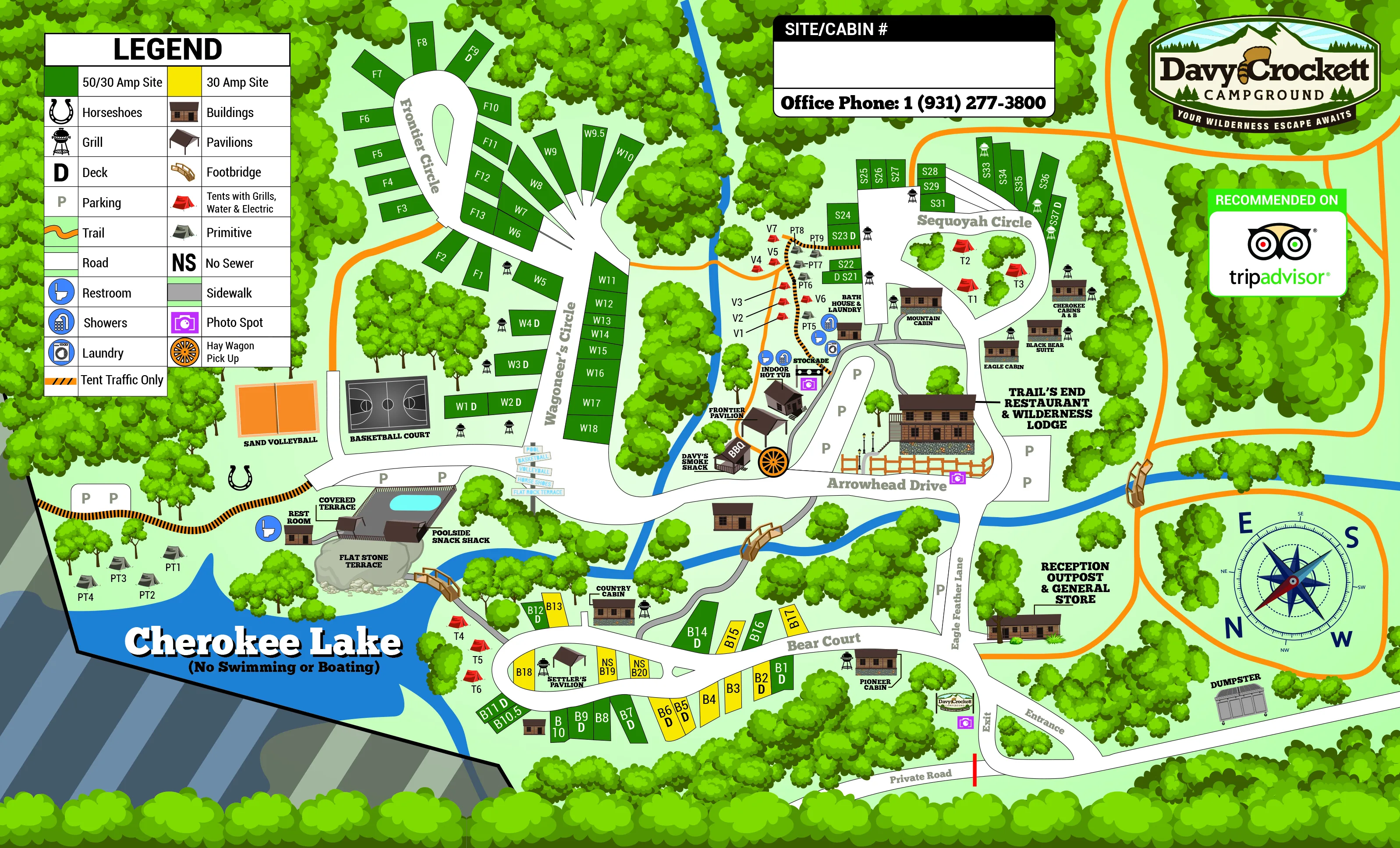 Davy Crockett Campground Map