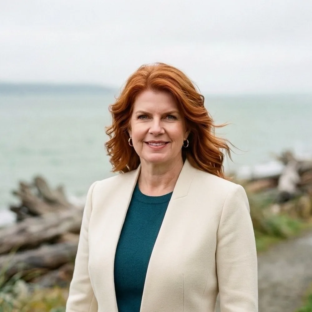 Jennifer Waugh on a Pacific coast path, coaching for grief and life transition