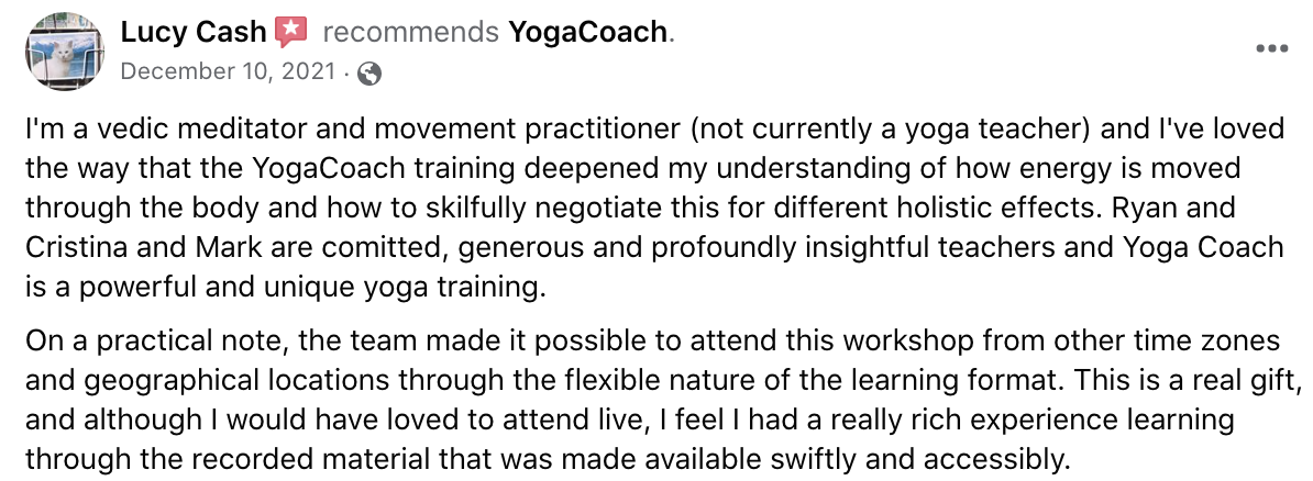 Student testimonial