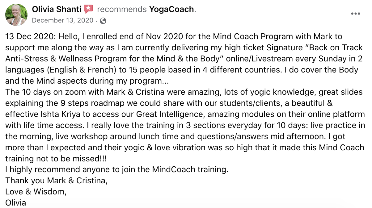 Student testimonial