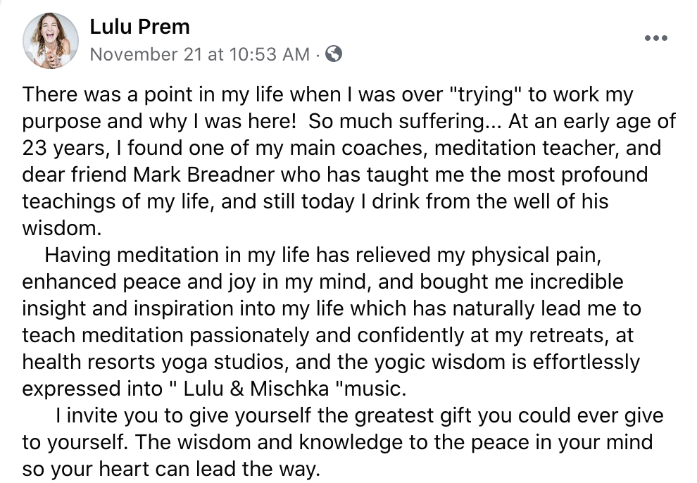 Student testimonial
