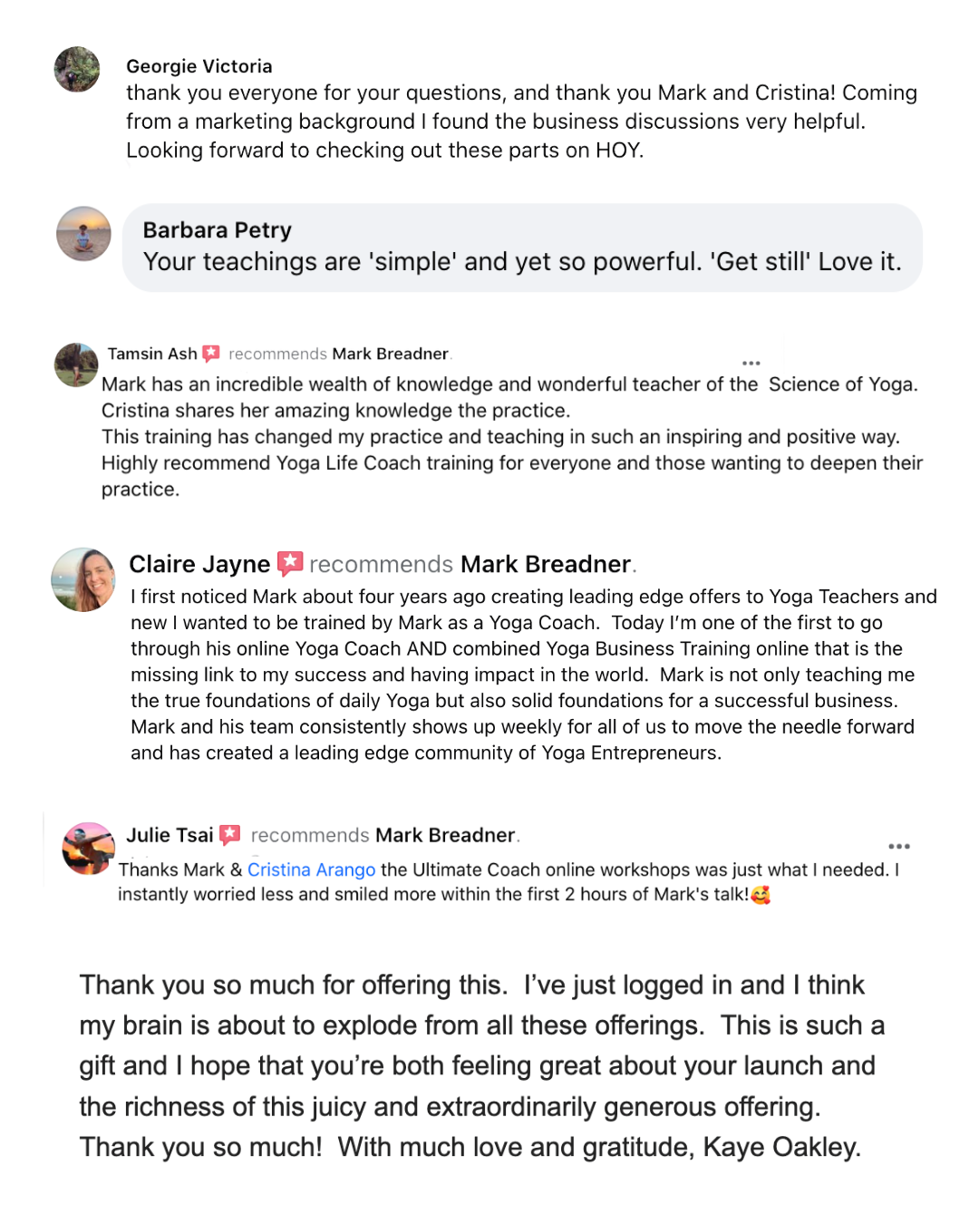 Testimonial screenshot