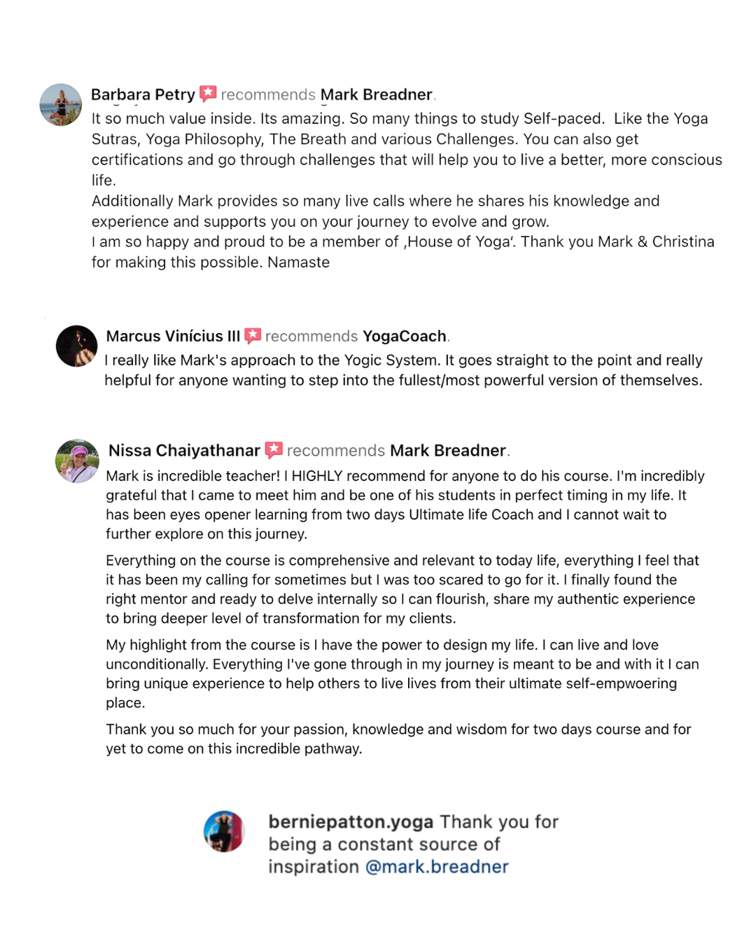 Testimonial screenshot
