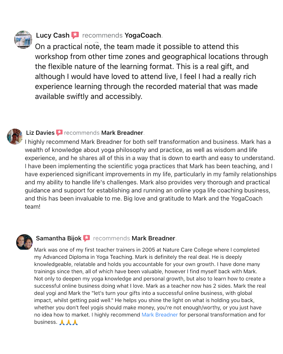 Testimonial screenshot