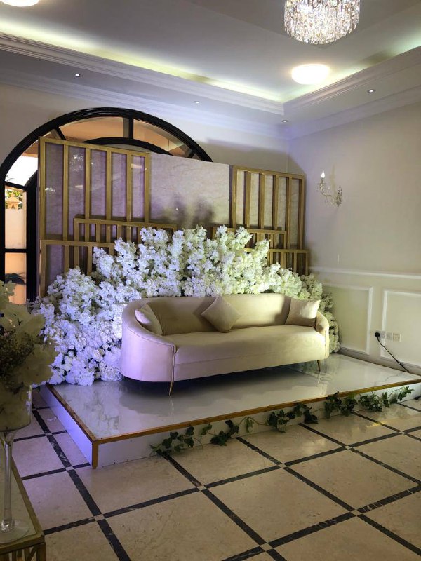 Reception decor and floral centerpieces