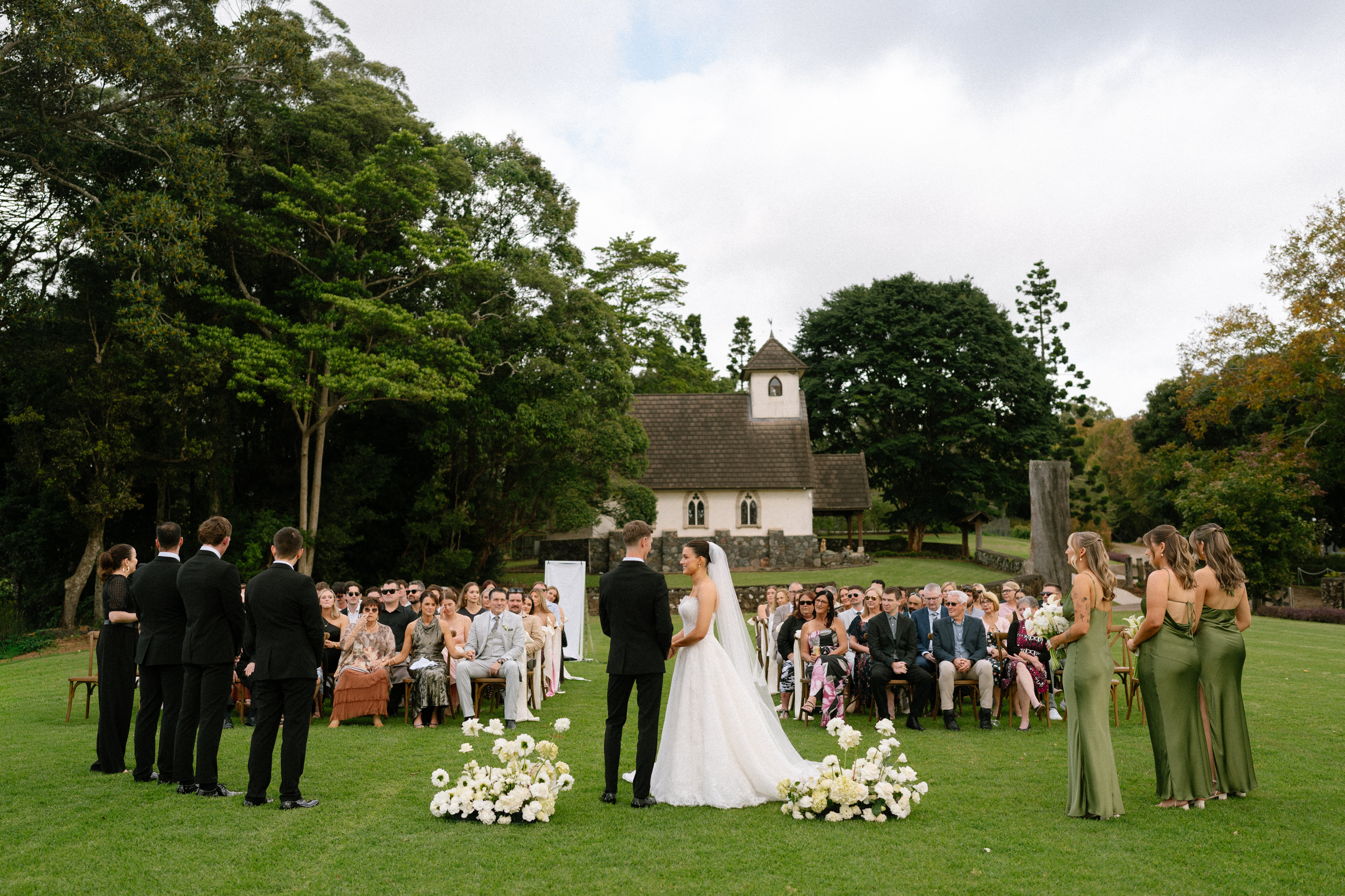 Danielle sharing a laugh with wedding guests