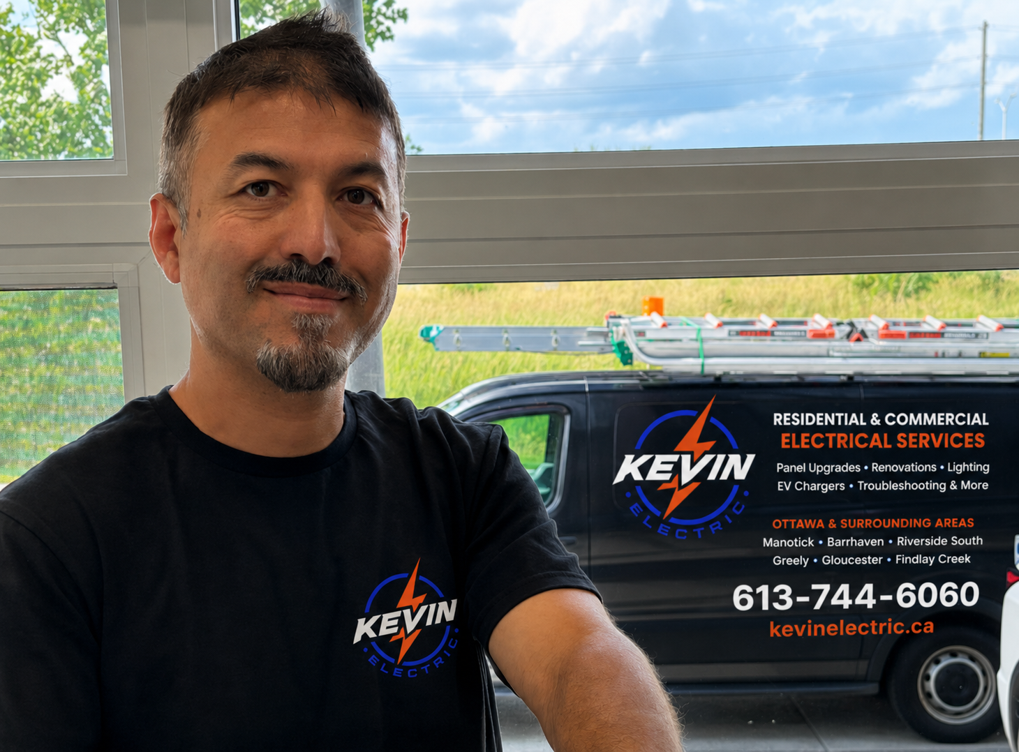 Kevin Electric master electrician and branded service van in Ottawa