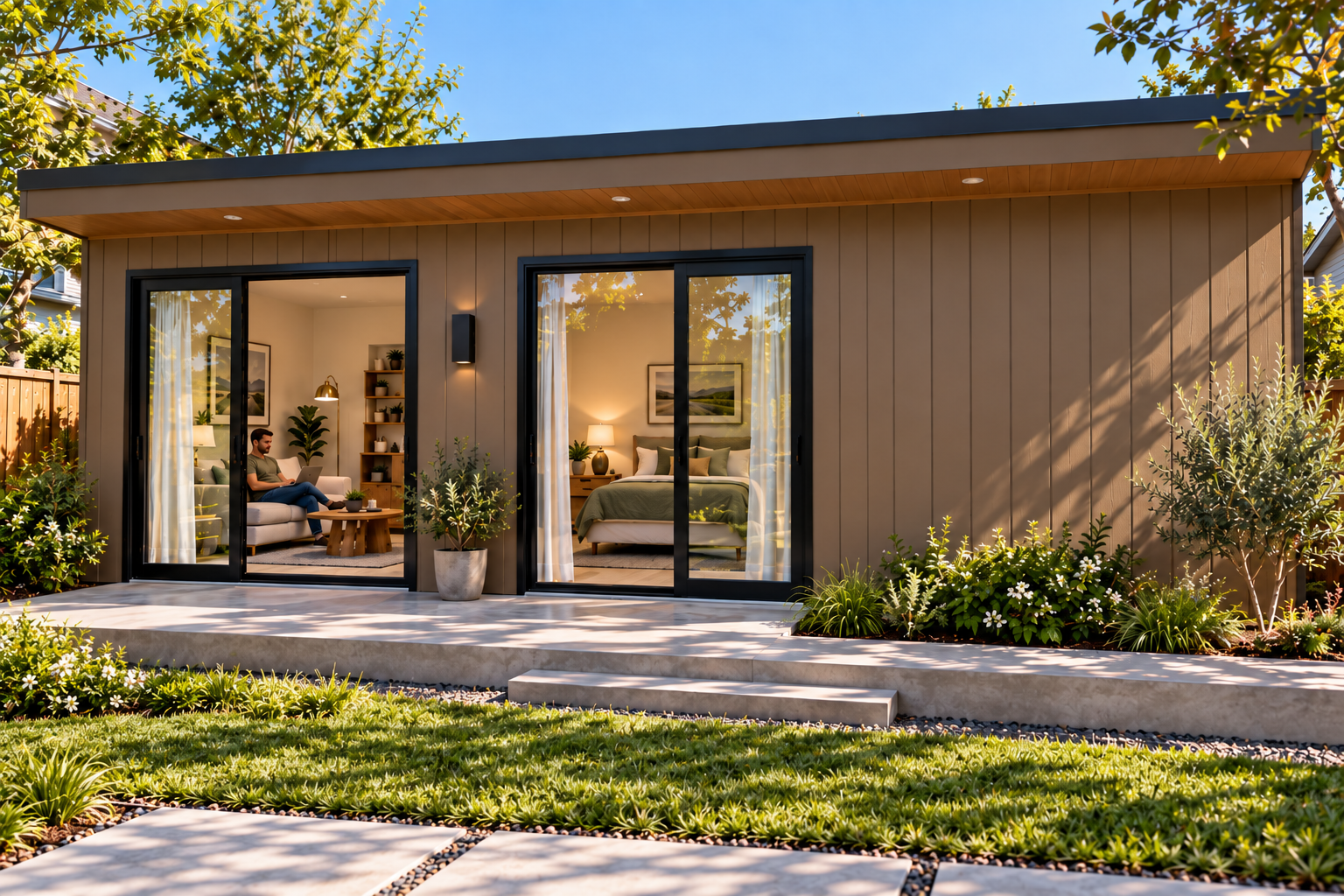 Modern rental ADU interior with open living space in an authentic CityPaks dwelling