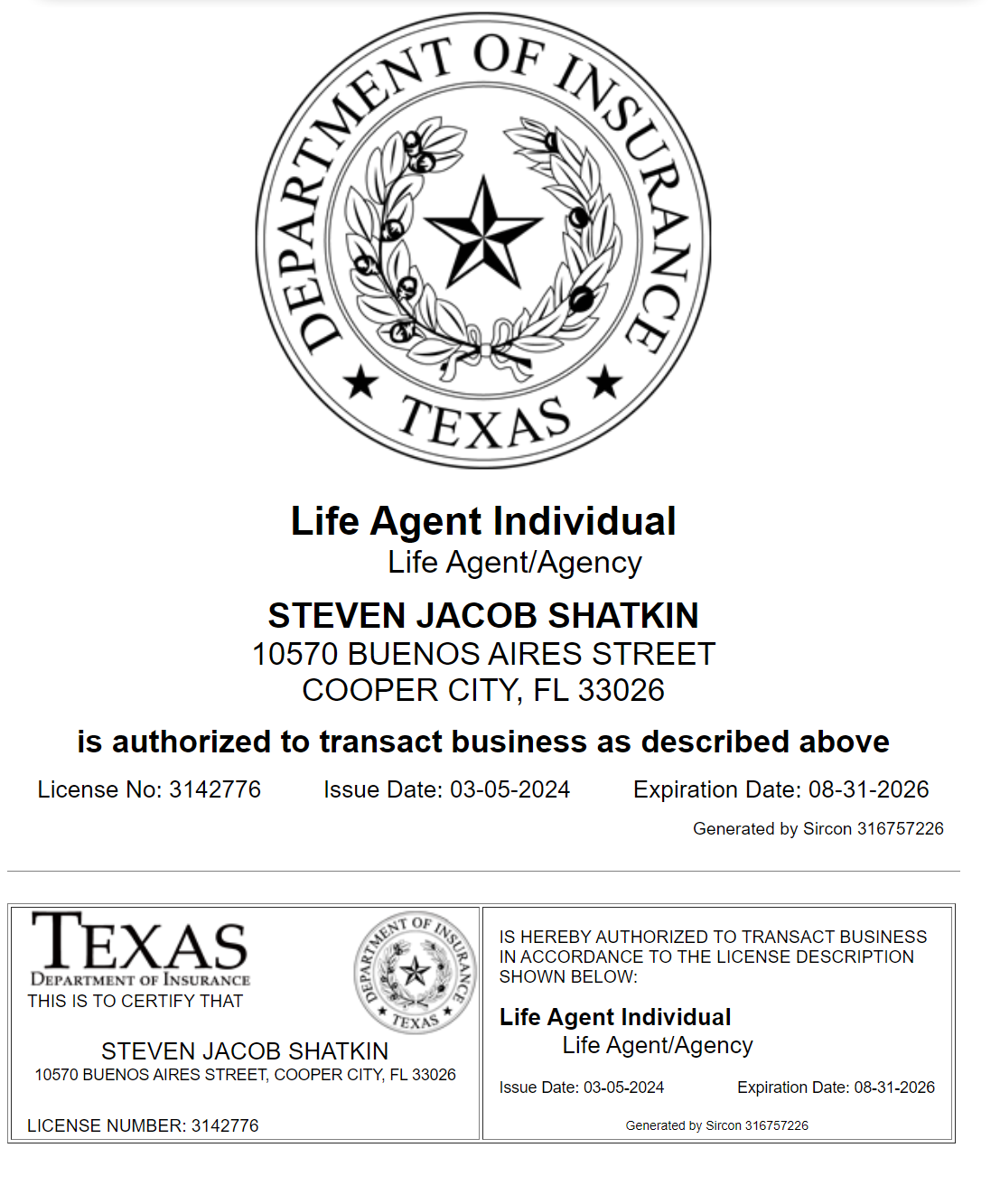 Texas Life Insurance License