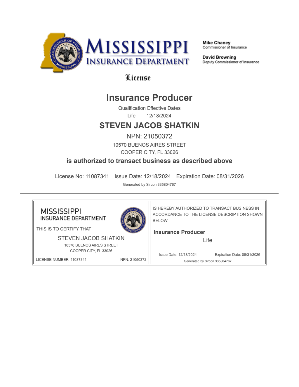 Mississippi Life Insurance License