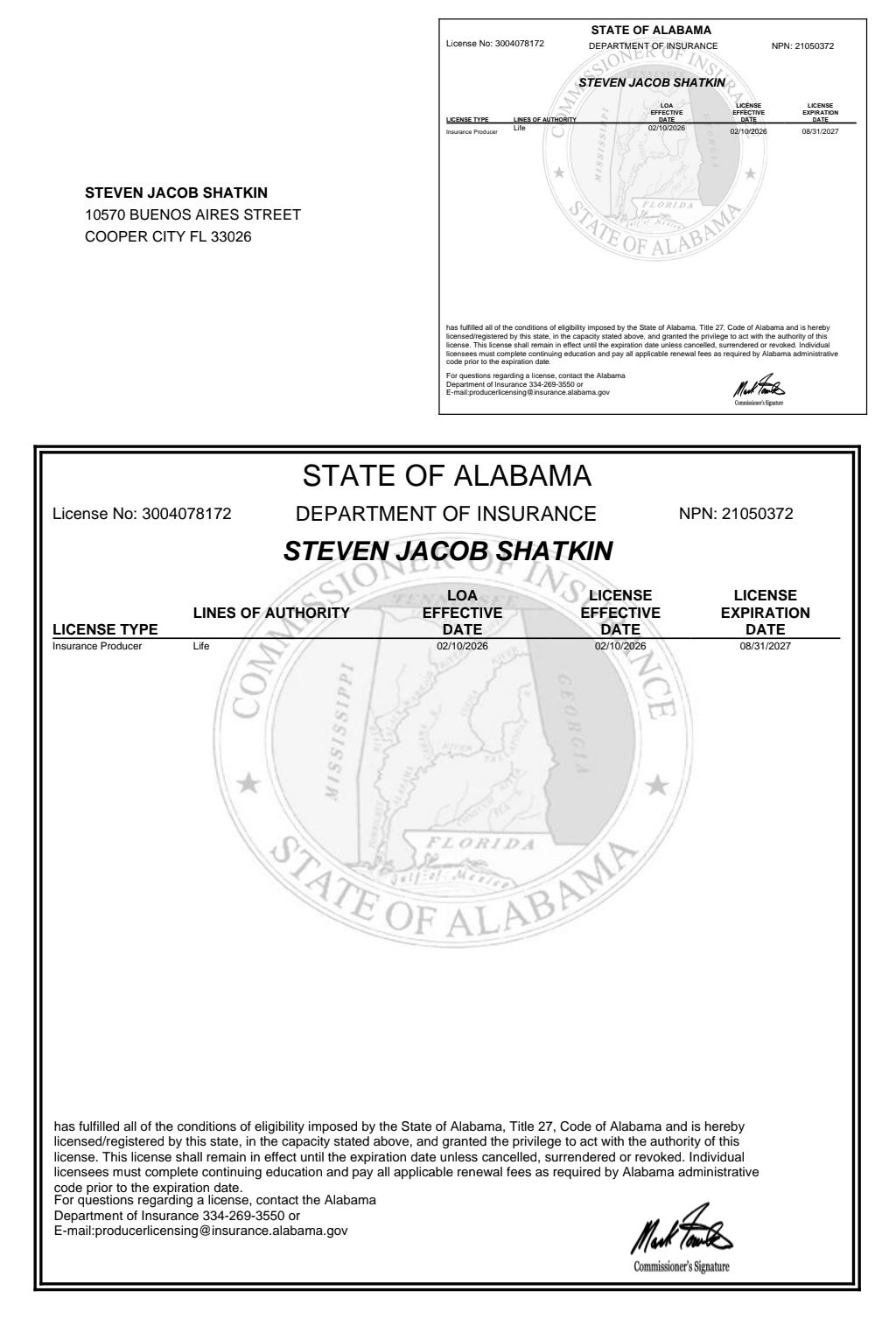 Alabama Life Insurance License