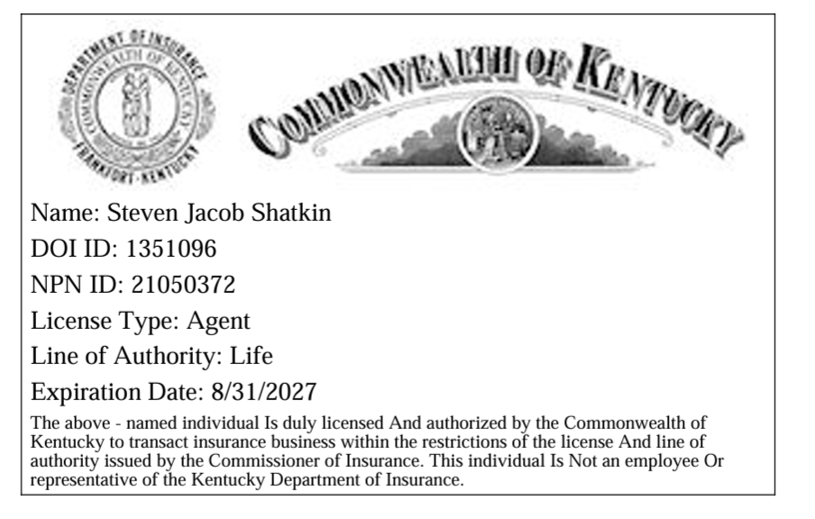 Kentucky Life Insurance License