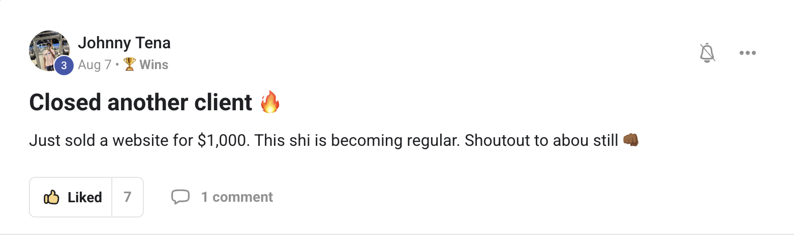 Website Sold For $1,000