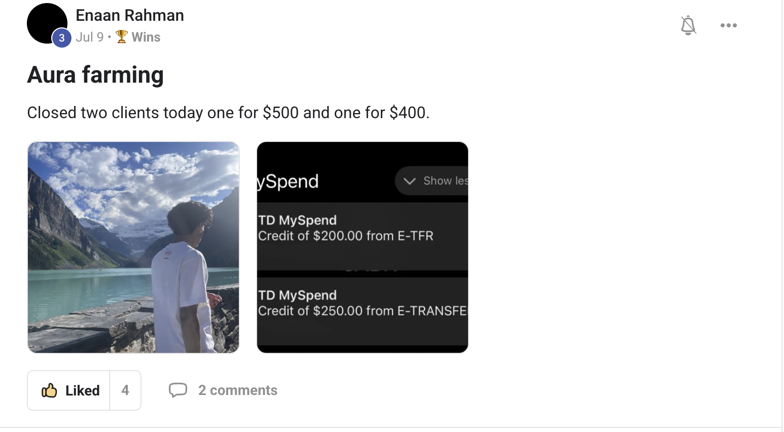 Two Clients In One Day — $900