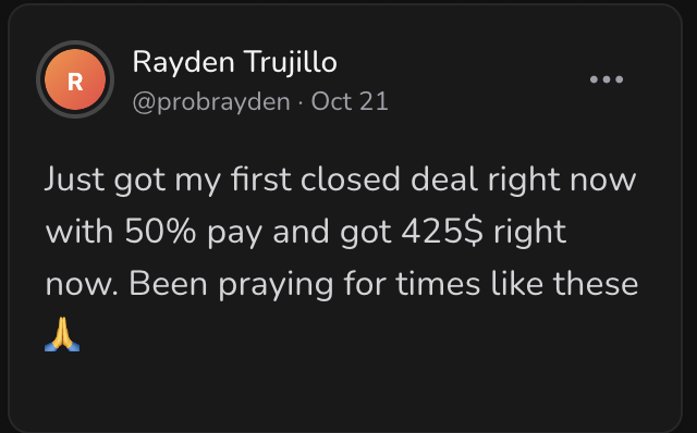 First Closed Deal — $425