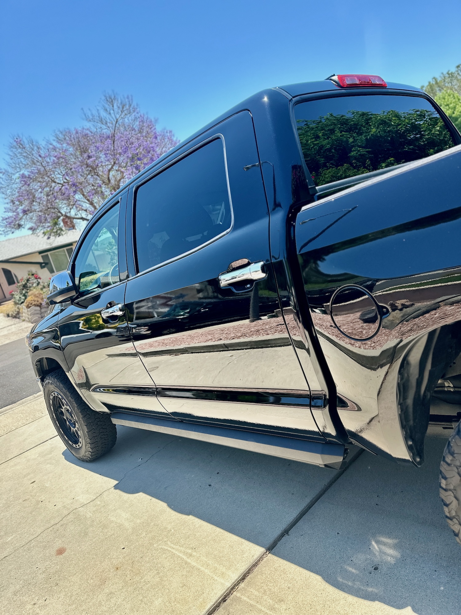 High-gloss finish on a Toyota Tundra following Elevate SD’s expert detailing service—notice the deep reflection and clarity.