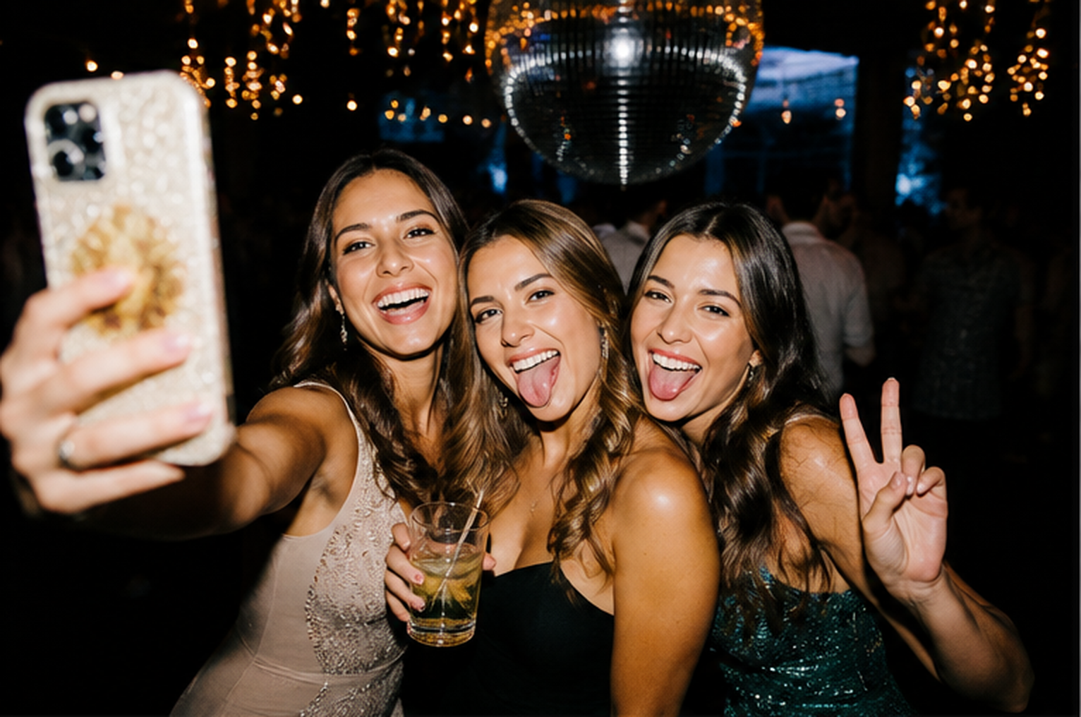Funny aunt enjoying the party