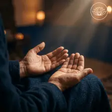 يدان مفتوحتان بلطف، ترمزان إلى التعرّف على الصدمات المخزّنة في الجسد