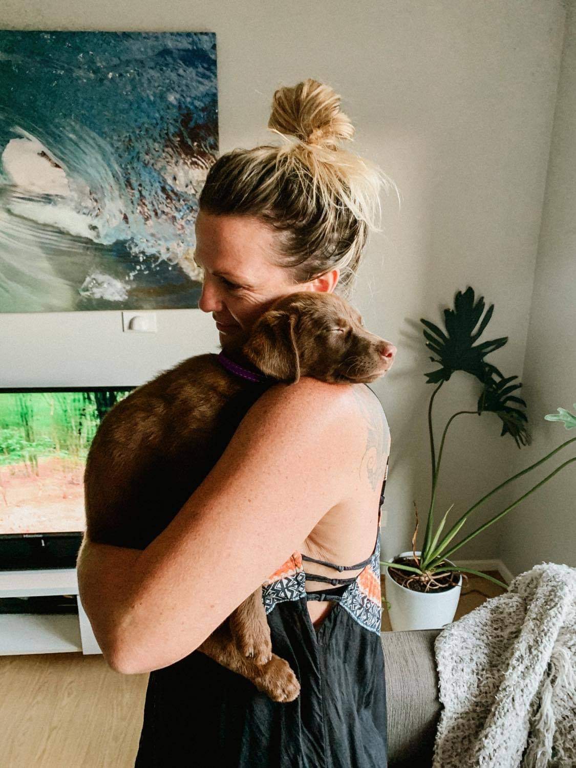 Michelle with a puppy client