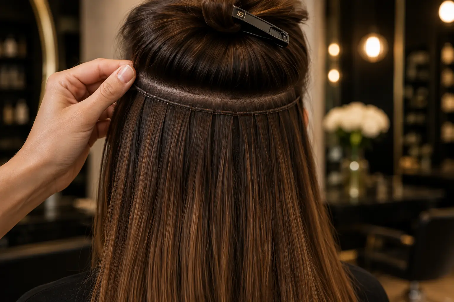 Weft hair extensions