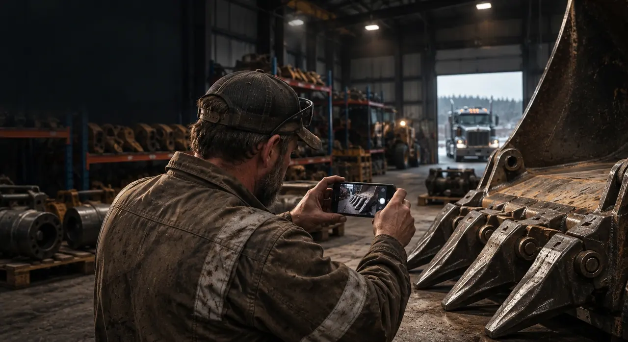 Send a heavy-equipment part request with photos and details to Northern Supplies