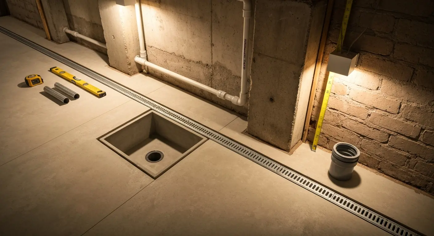 Basement waterproofing installation