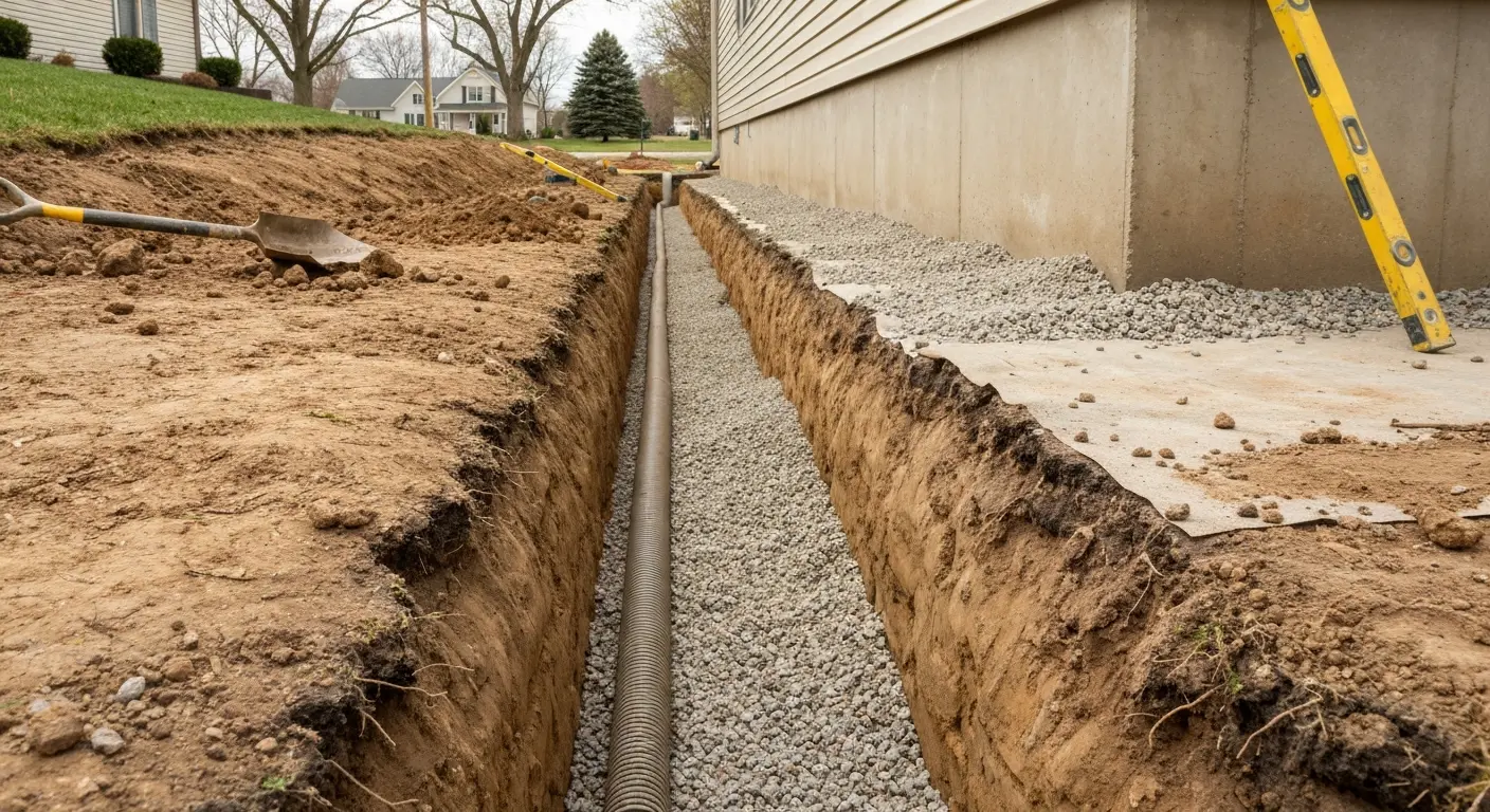 Exterior drainage installation