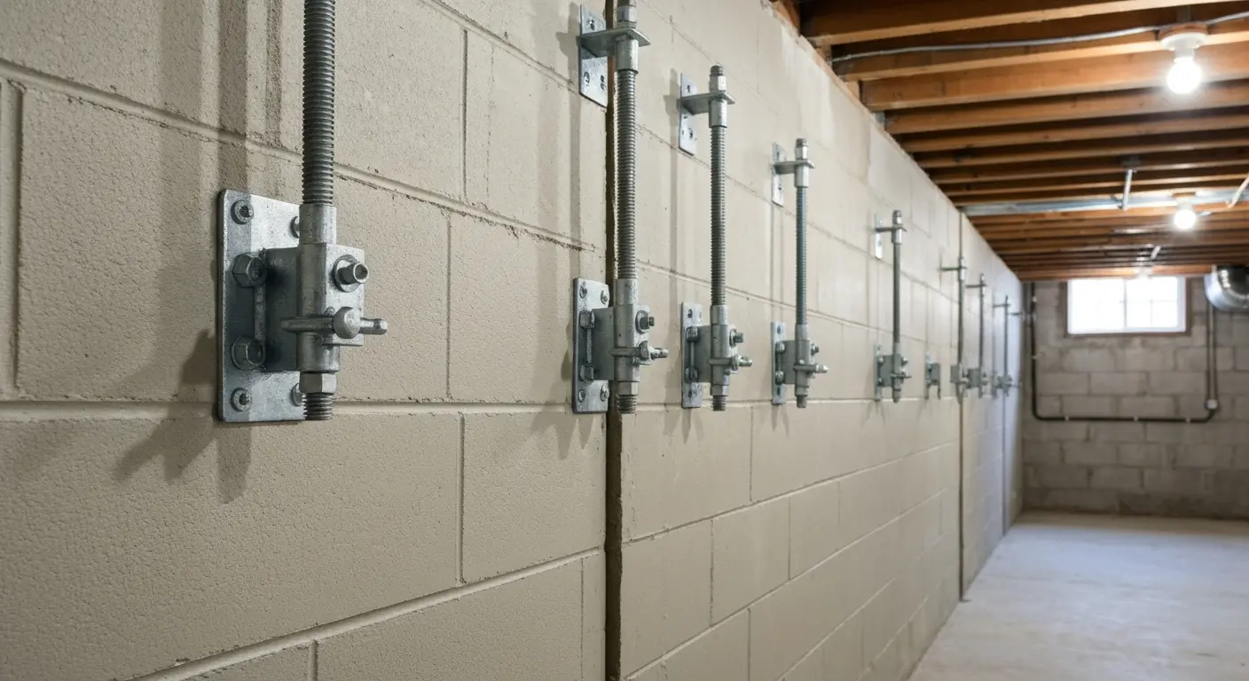 Foundation repair with wall anchors