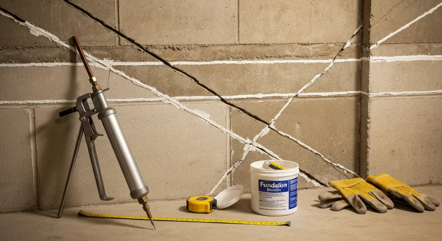 Foundation crack repair and sealing