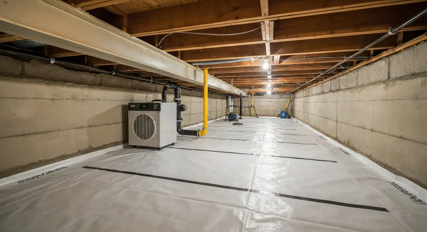 Crawl space waterproofing