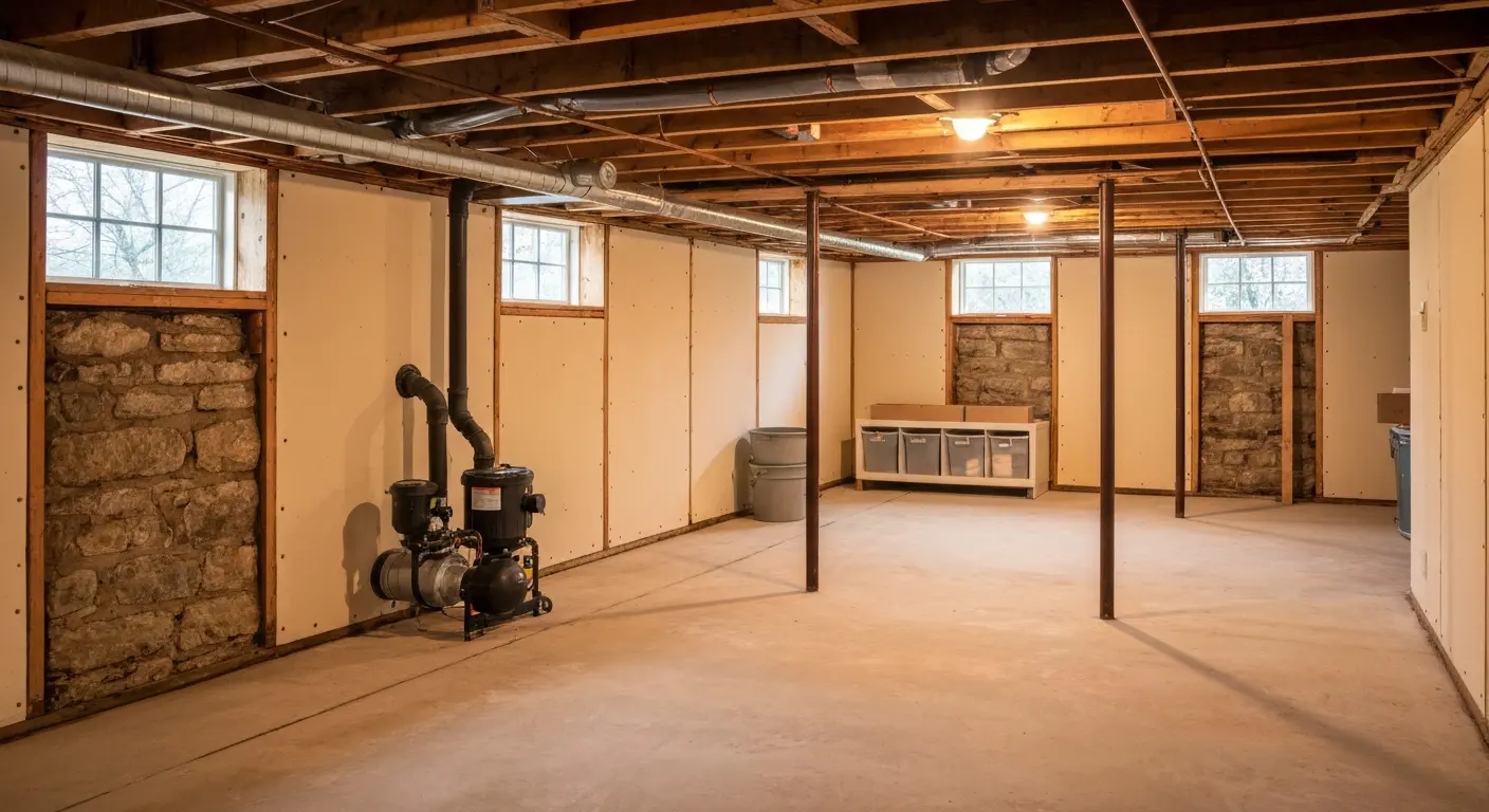 Basement waterproofing project