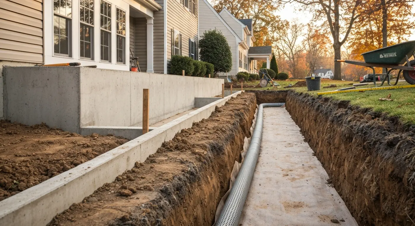 Perimeter drainage system installation