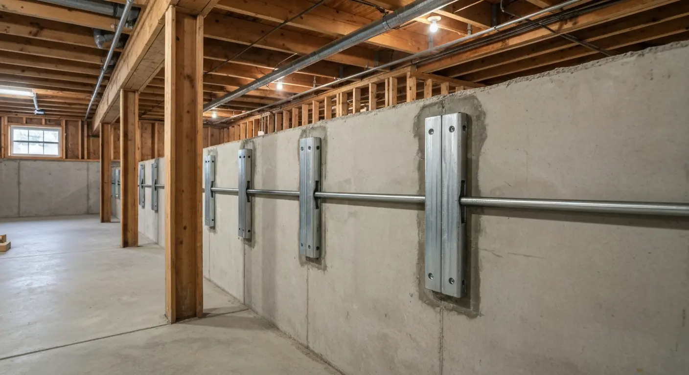 Foundation wall repair with anchors